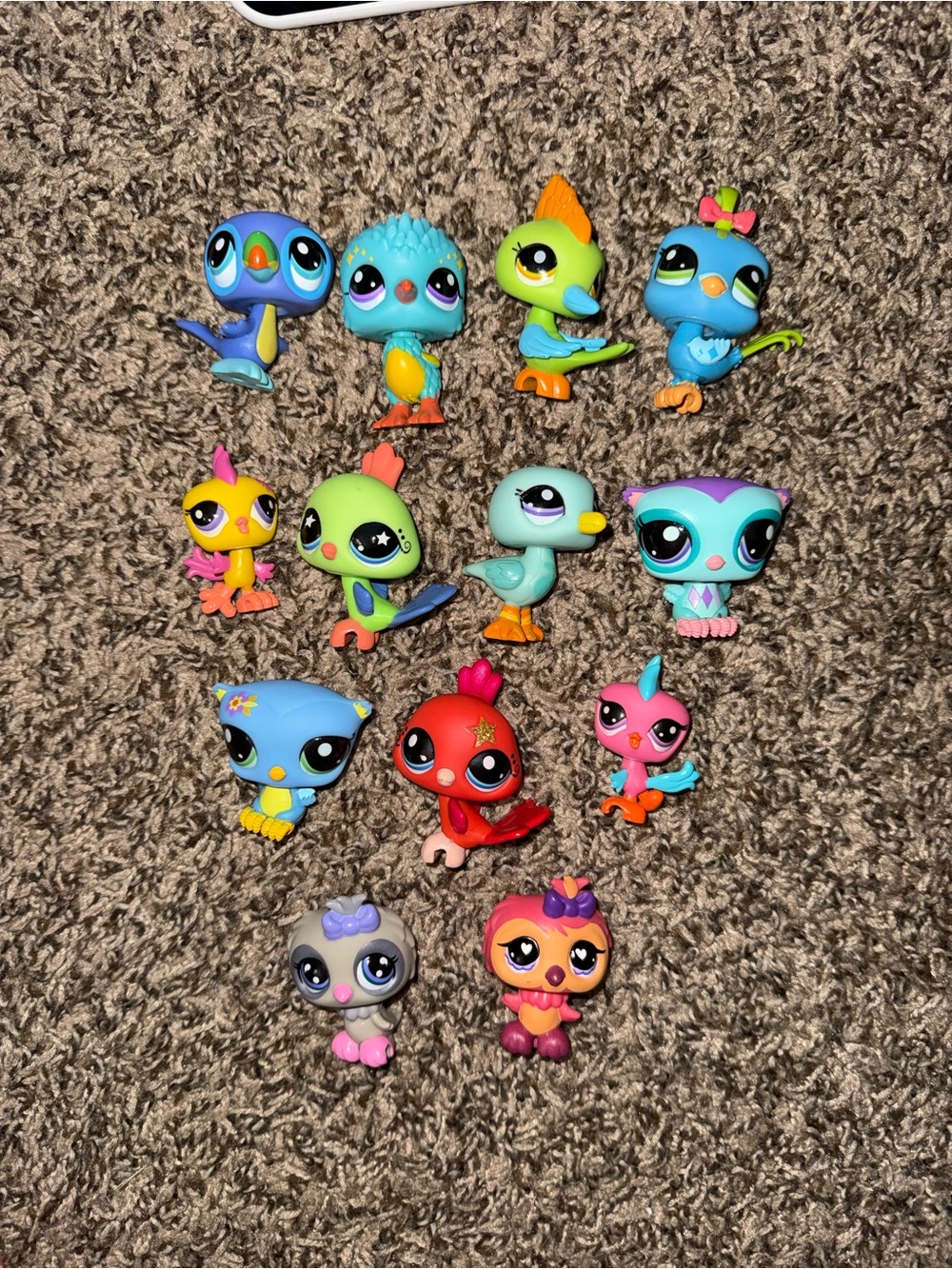 Littlest Pet Shop Assorted Bright Blue Green Pink Red Bird Figures
